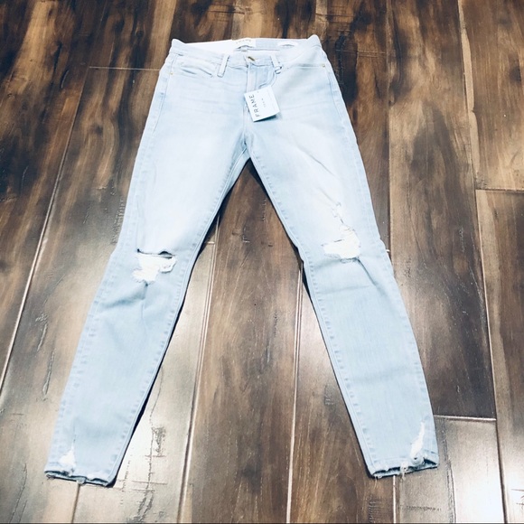 NWT FRAME Le High Skinny Distressed Jeans Sz 27 - Picture 6 of 12